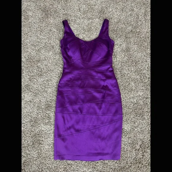 90s Jax Purple Sheath Dress Bodycon 60s Retro Mod MCM Pinup Rockabilly 10 - Picture 13 of 13